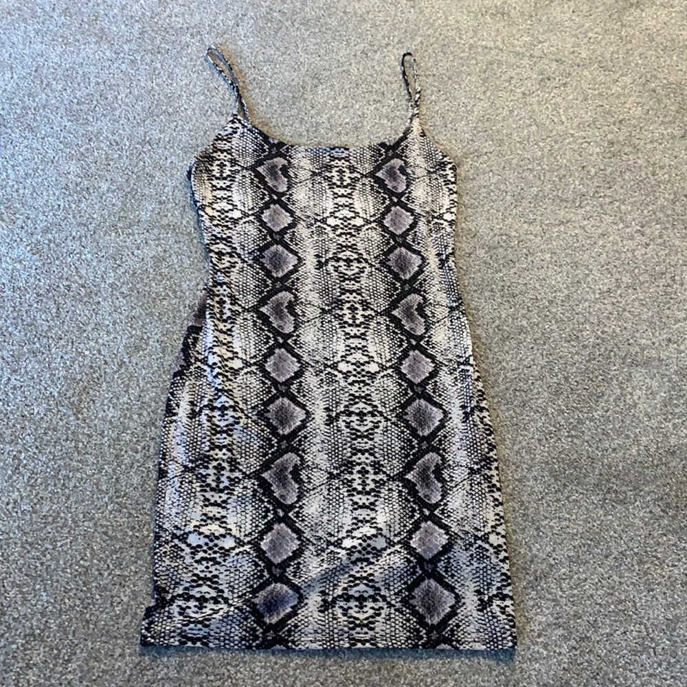 Snake print bodycon dress